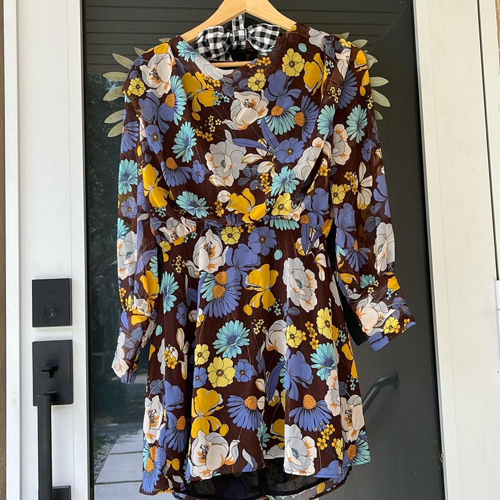 NWOT.  Zara floral mini long sleeve dress.